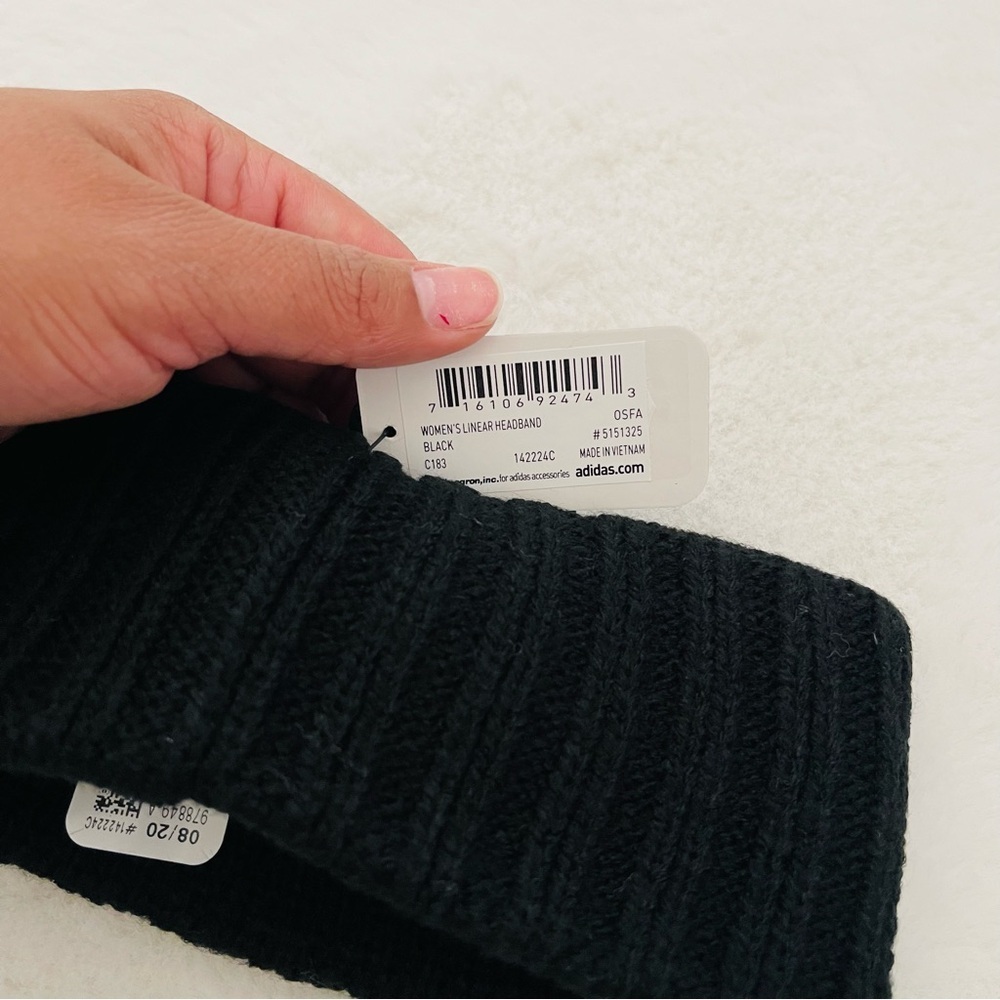 Adidas Women's Fit Classic Linear Black Headband - Picture 4 of 5